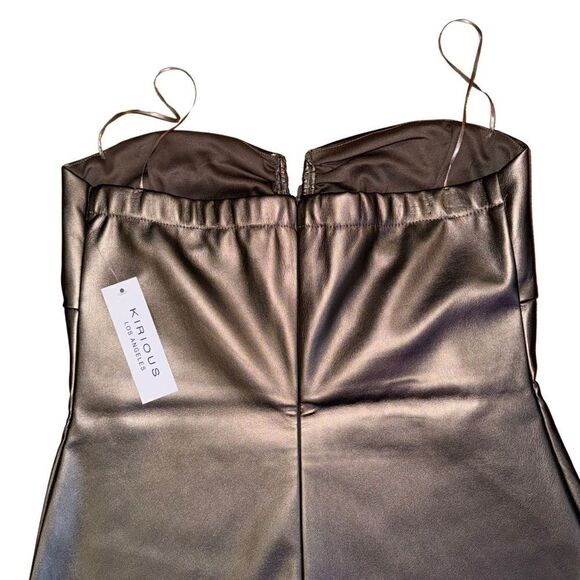 [NWT] Kirioius Los Angeles Faux Leather Strapless Mini Dress - Size Large - Picture 5 of 9
